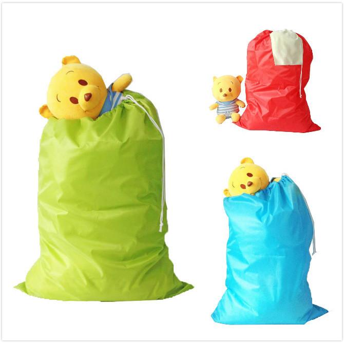 Durable Robin Blue Nylon Laundry Bag With Drawstring Closure Rectangular Shape