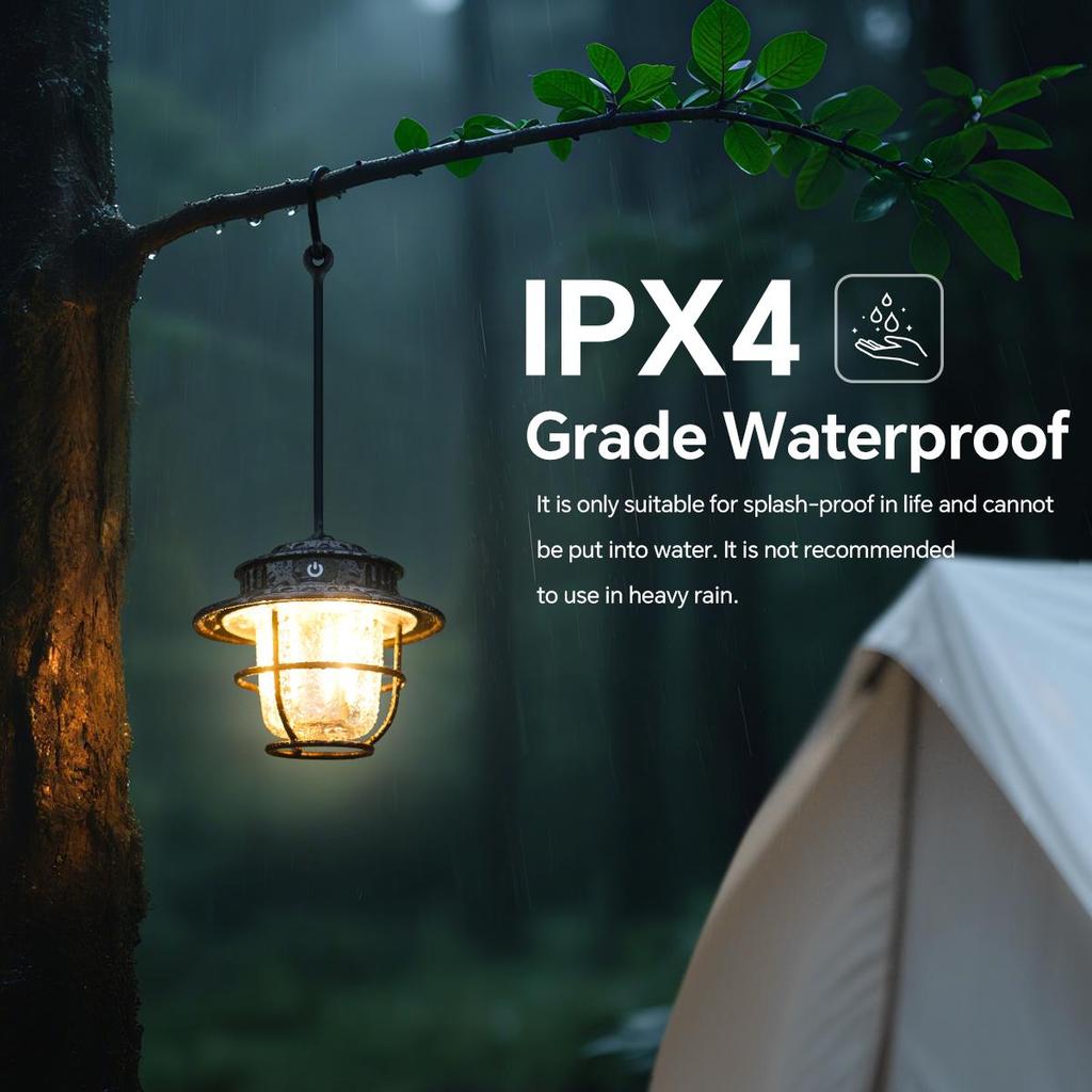 Outdoor Portable Camping Light Waterproof IPX4 USB LED Rechargeable Hanging Tent Light For Outdoor Hiking Night Lamp