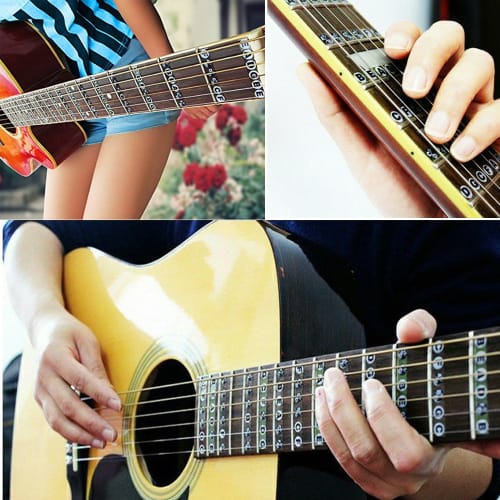 Guitar Fretboard Decals for Beginners, Practice, Note Names, Fingerboard Note Names, 3 Stickers