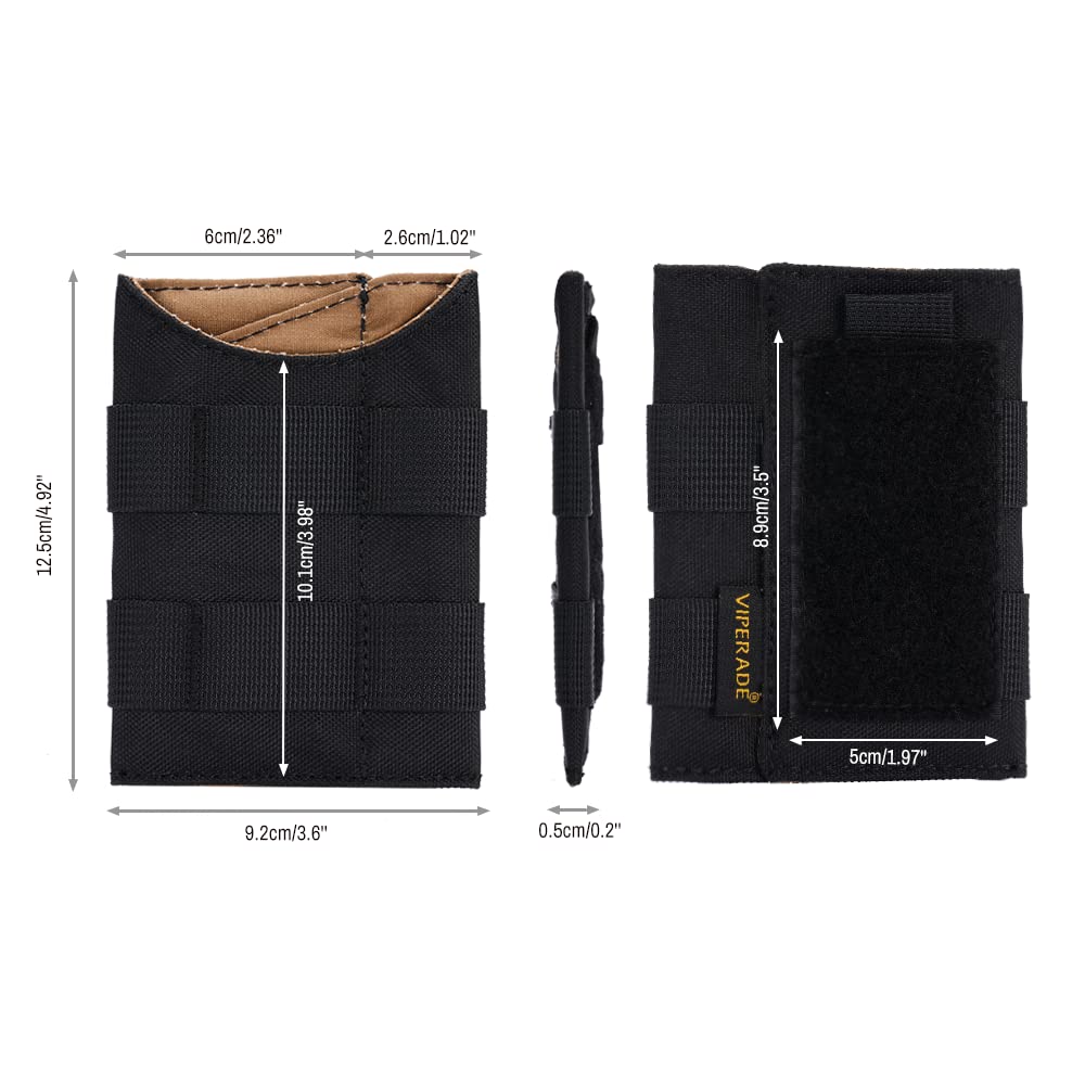 VIPERADE VE9 Pocket EDC Pocket Organizer with DIY Patch Nylon EDC Pouch with 3 Tool Storage Pockets for Everyday Carry Organizer, Men's Area, (Black)