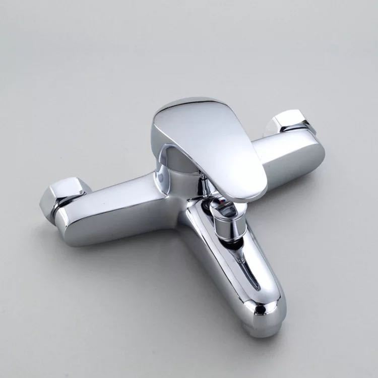 Modern Single-Handle Zinc-Alloy Bidet Shower Bathtub Faucet Suite Thermostatic Rain Soft Spray Patterns Polished Chrome Wall