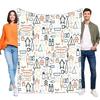 Modern Cartoon Outdoor Adventure Camping Blanket Soft Cozy Fluffy Fleece Throw Nautical Nature Theme for Bed Sofa Home Decor