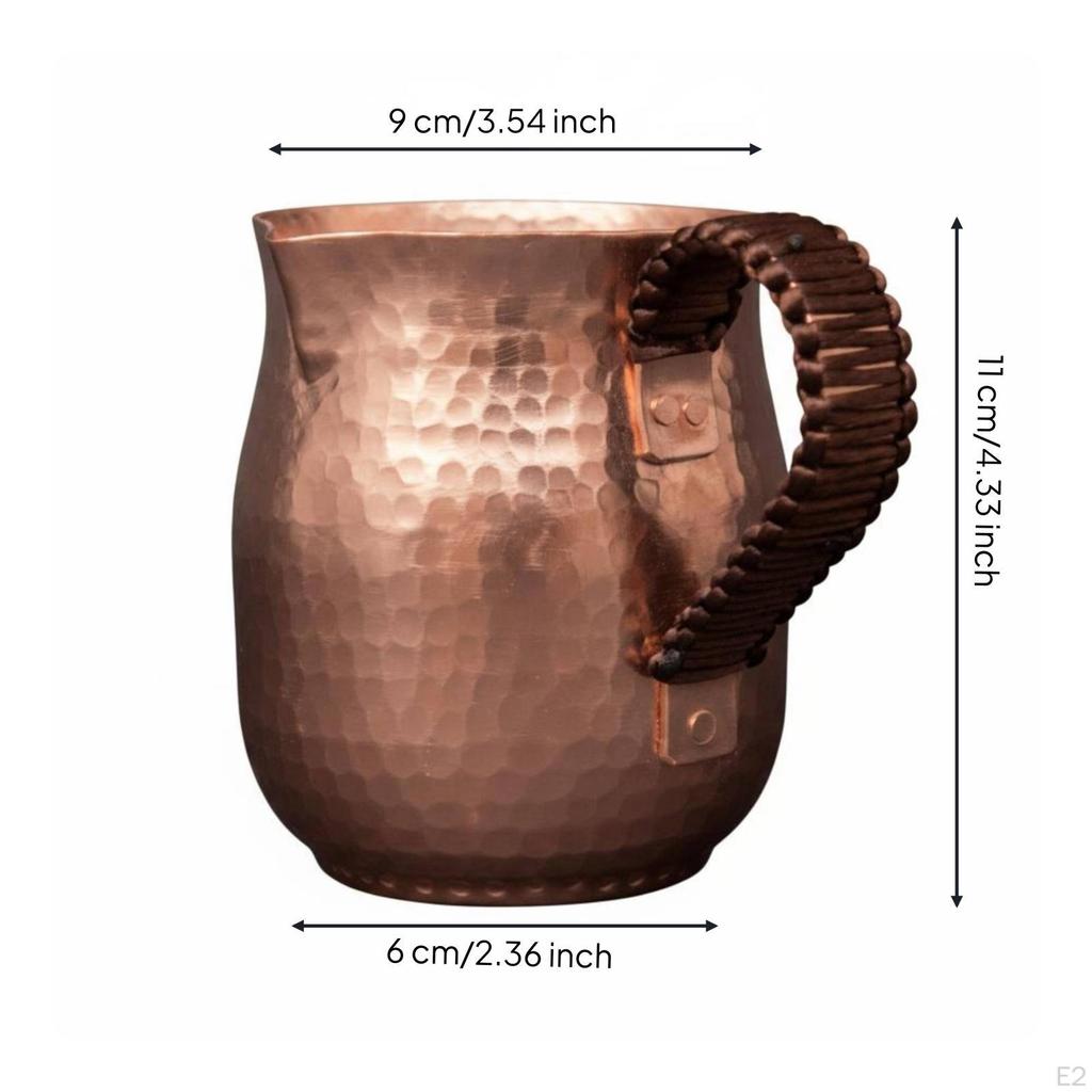 Kupfer Teekanne Handgefertigter Becher Wärmespeicherung Trinkgeschirr zum Milchwärmen 800ML