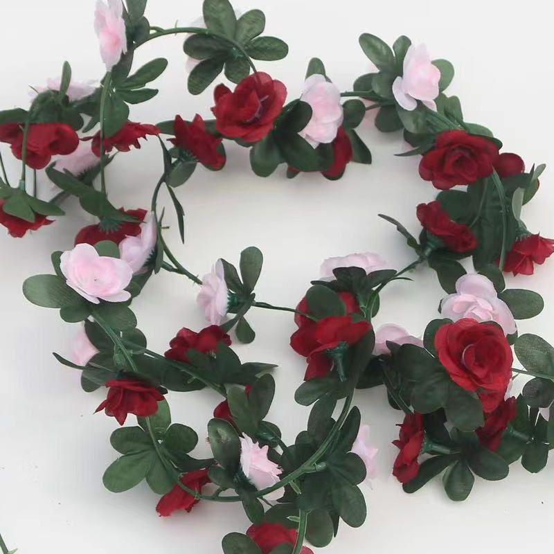 250cm Artificial Flowers Plants Rose Christmas Garland for Wedding Home indoor outdoor wall Decoration Garden Diy birthday party