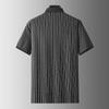 Camisa Polo Rayada de Seda Helada para Hombre de Tallas Grandes