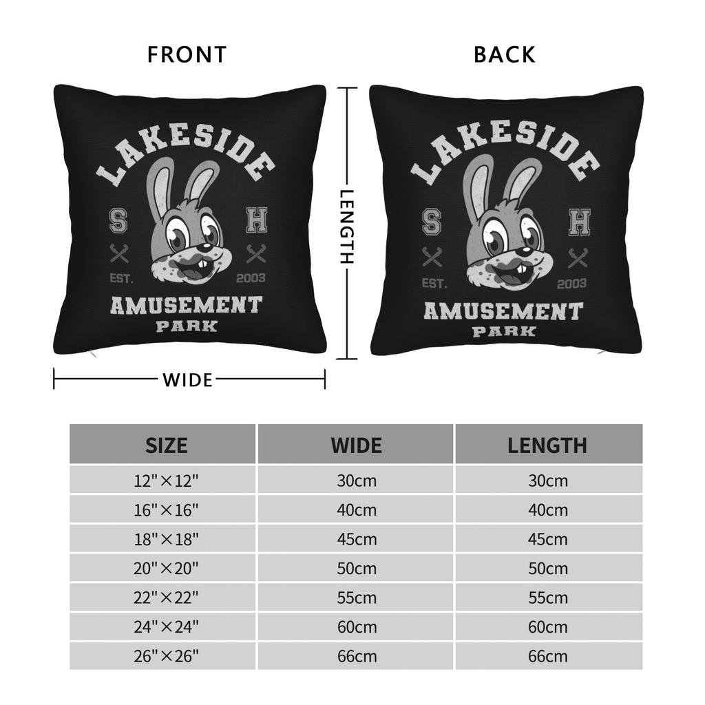 Lakeside Amusement Park Varsity Square Pillow Case Decorative Pillow Silent Hill Robbie the Rabbit Customized Cushion Covers