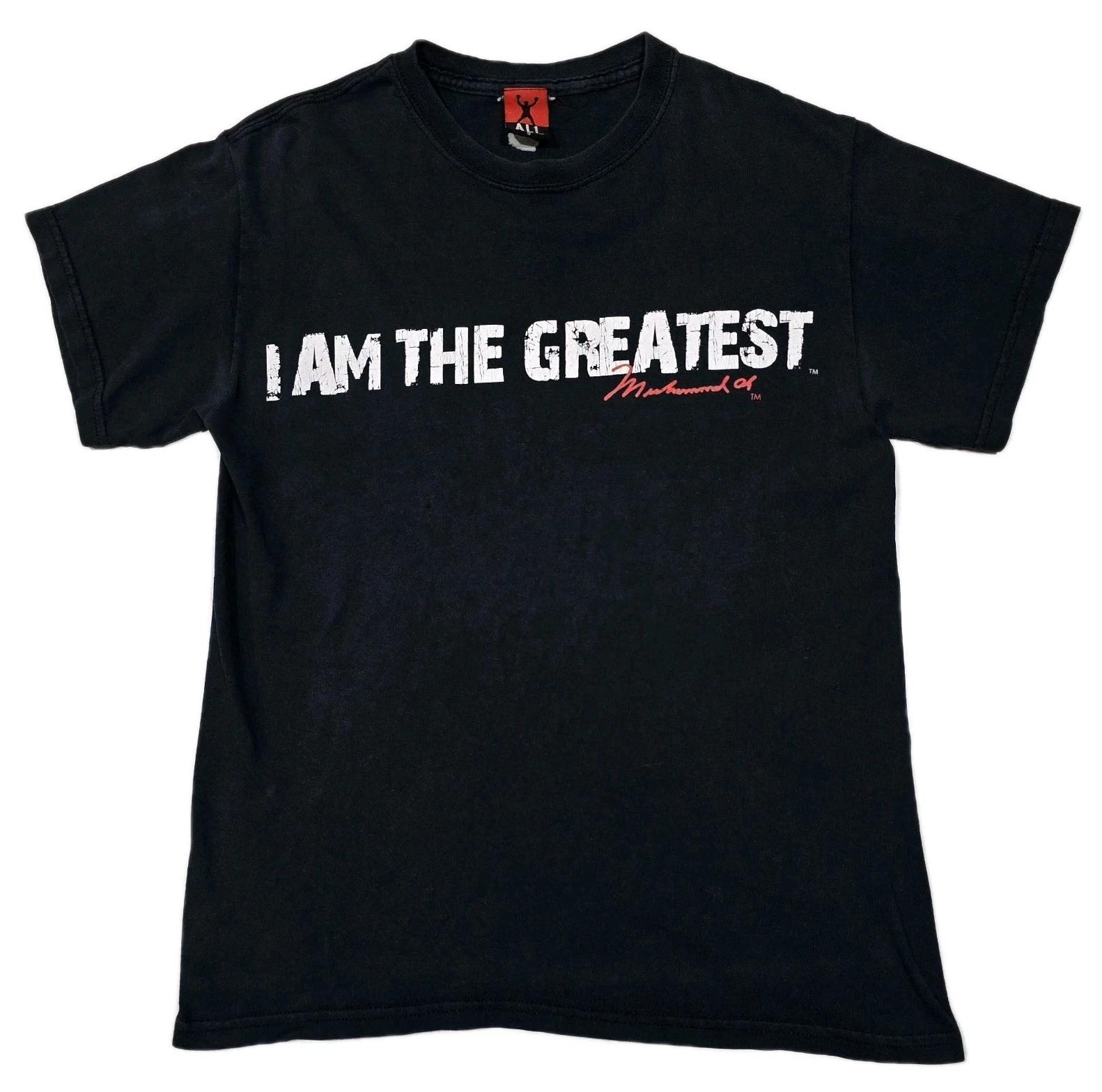 Vintage I Am The Greatest - Muhammad Ali 100% Cotton T-shirt Mens Tees Top Mens Size S Small Black XL