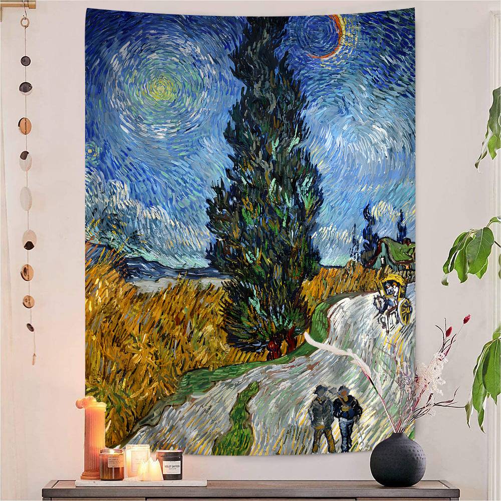 Vincent Willem Van Gogh Painting Hanging Bohemian Tapestry Hanging Tarot Hippie Wall Rugs Dorm Japanese Tapestry