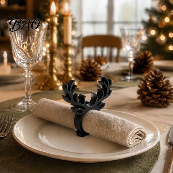 Novelty Tableware Holders 3D Printed Reindeer Napkin Ring, Decorative Holder, Elk Chocolate Holder Table Decor for Christmas Decorations, Festive