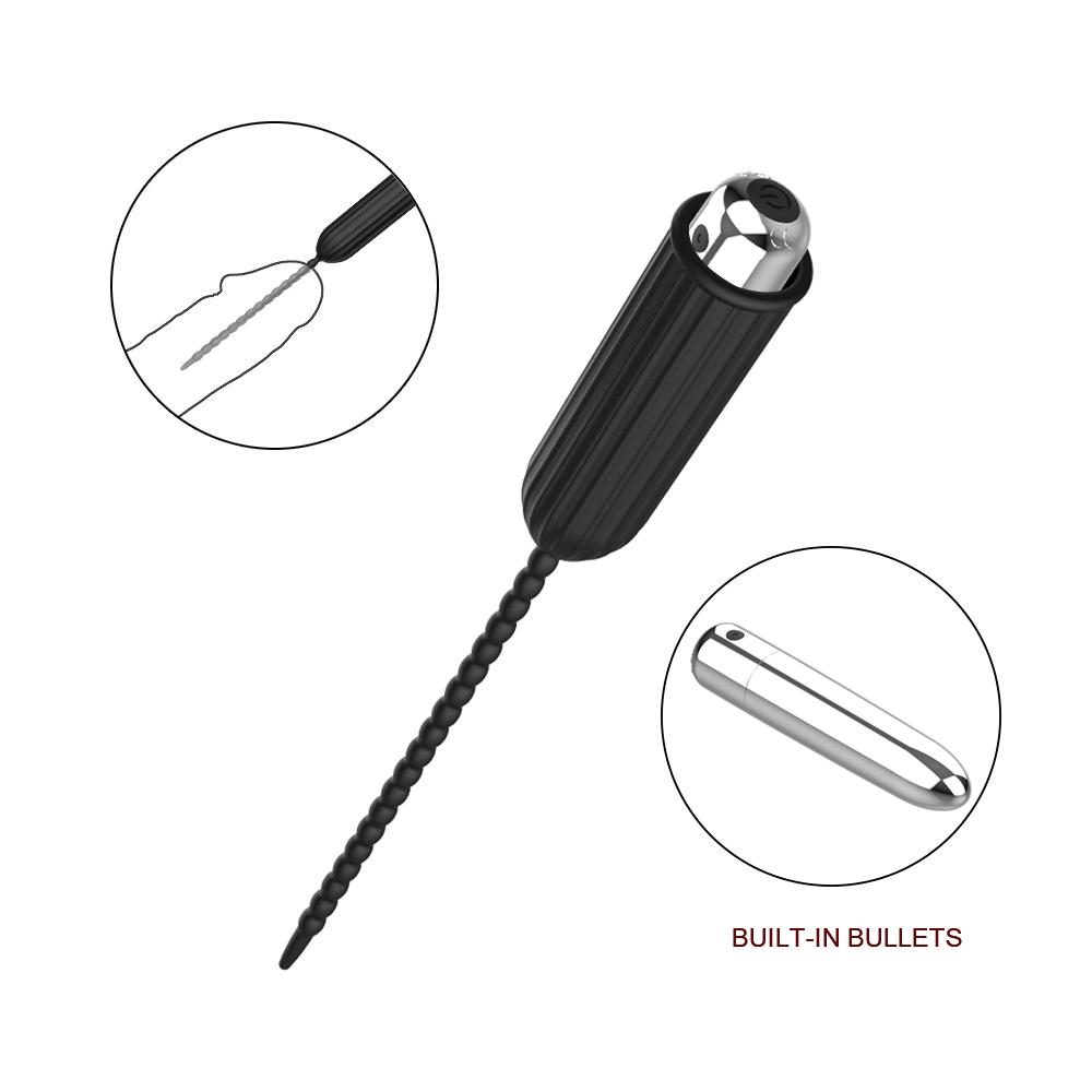 Silicone Male Horse Eye Vibrator, Urethral Dilator Stimulation Masturbator, Penis Insertable Sex Toy, SM Adult Sex Toys, Sex Toy