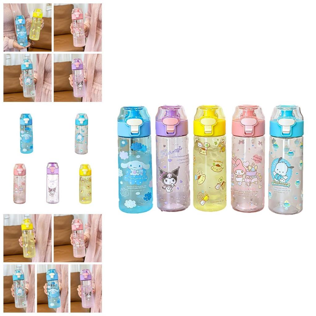 Cute Cartoon Design Tritan Plastic Water Bottle For Kids 550ml Capacity High-temperature Resistant