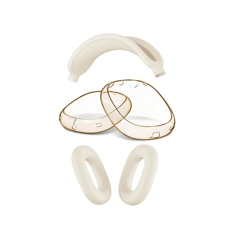 3 In 1 Clear Soft TPU Silicone Skin Protector Ear Cups Case for Airpods Max Airpodmax Anti Scratch Headphones Cover Accessories