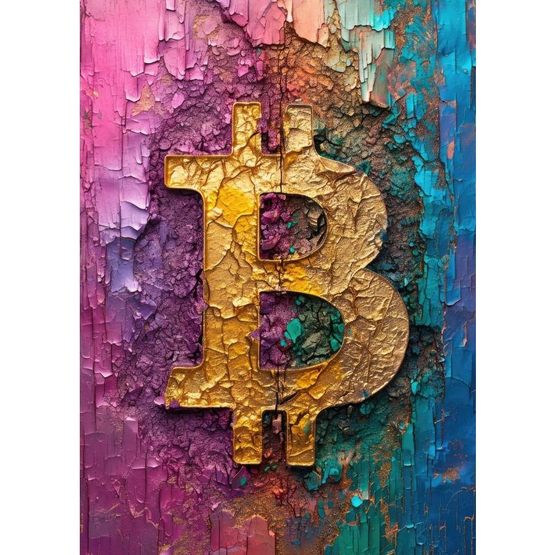 Crypto Bitcoin Logo Poster Canvas Printing Wealth Crypto Wall Art Decor Gaming Room Home Living Room Wall Art Decor Prints Gift