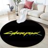 Cyberpunk 2077 pattern round rug,Carpet Rug for Living Room Bedroom Playroom ,Non-slip Floor Mat,Holiday Gifts and Birthday Gifts.