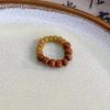 Vintage wood beaded beaded ring for women design stylish personalized ring accessories