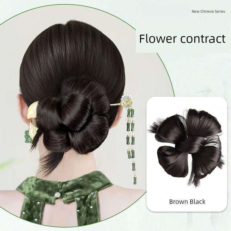 

Ponytail Wig New Chinese Style Braid Female Cable Stitch Boxing Long Braid Twisted Gold Thread Braid Bridal Hair Accessories Studio Photography New Chinese Style Hair Pack Brown Black