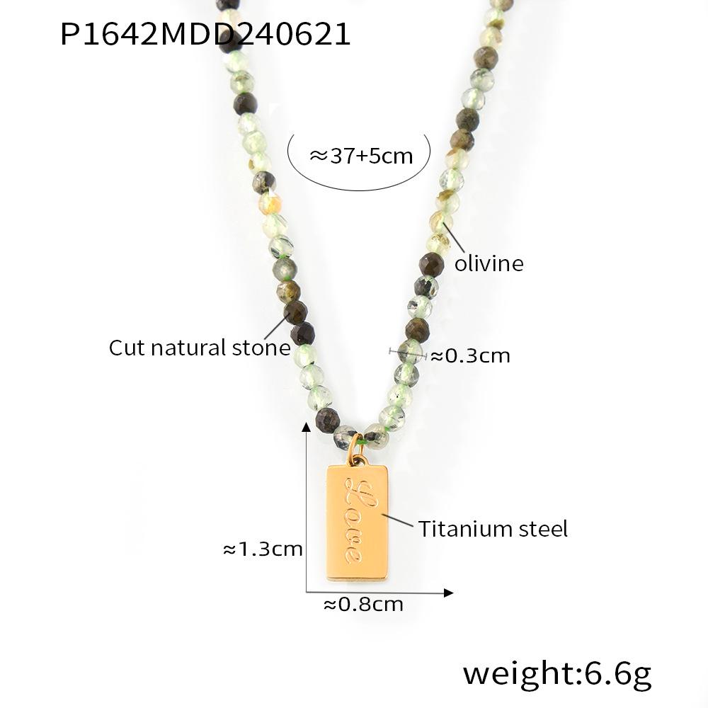 Korean/Japanese Style Titanium Pendant & Natural Stone Beaded Necklace