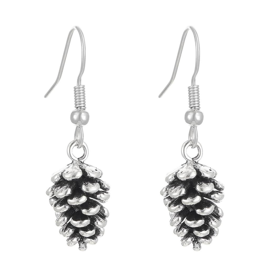 Retro Bohemian Pine Cone Earrings: Versatile Alloy High-End Niche Fashion for Women
