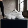 Fashion White Black Thick Sole Sport Sneakers for Daily Outdoor Women Men Platform Chunky Sneakers Mesh Breathable Lace Up Dad Shoes