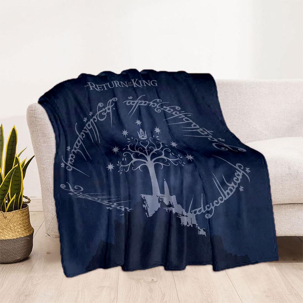 Lord Of The Rings Symbol Flannel Blanket-Soft and Suitable for Sofas,Beds,Offices,Travel,All Seasons,Great Gift for Holidays and Birthdays.