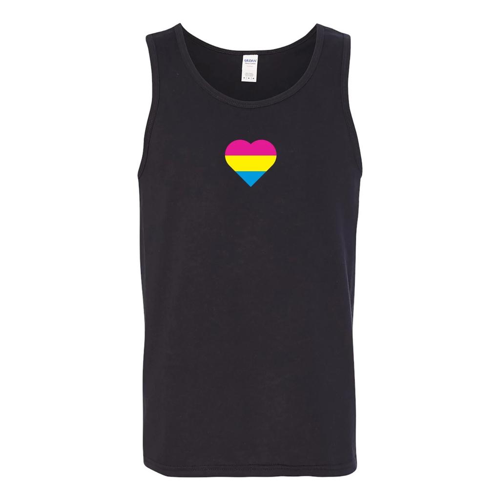 Pansexuelle Pride Flagge Herz - Pride Monat LGBTQIA Liebe Identität Tanktop - Schwarz