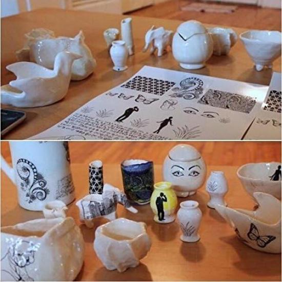 Waterslide Decal Paper 20 Sheets Inkjet Clear Printable A4 Size Transparent Water Slide Transfer for Tumblers Mugs Glasses Wood