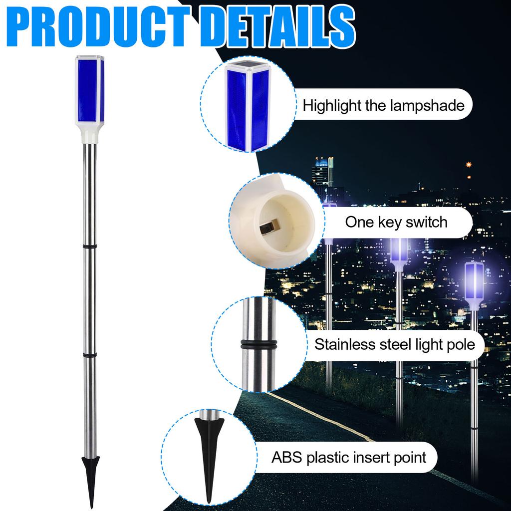 10Pcs Solar Powered Driveway Markers Reflective Driveway Lights Blue Landscape Driveway Reflectors For Snow Road Outdoor Yard Pa