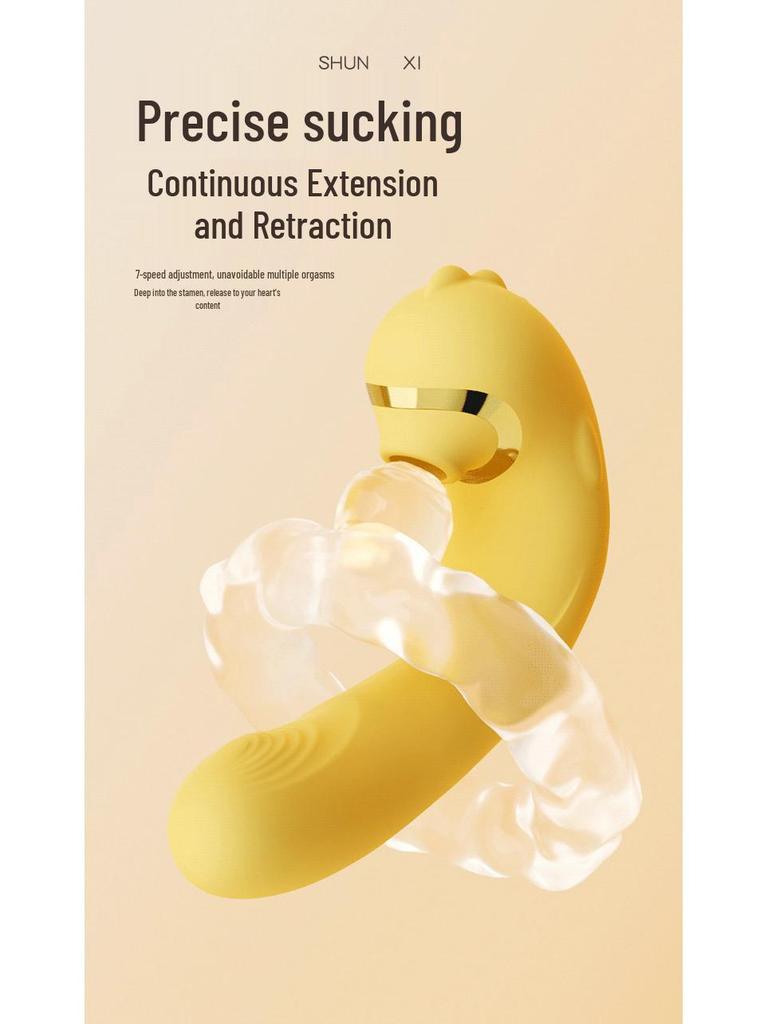 Seahorse Telescopic Vibrating Wearable Female Adult Toy with Strong Suction and Vibration