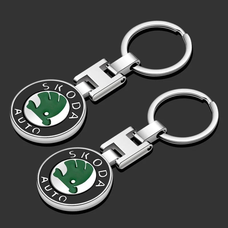 KJGK5 Llavero Anillo de Metal 3D Emblema de Coche Llavero para Auto Para Skoda octavia fabia rapid yeti superb octavia a5 a7 Accesorios para Llavero