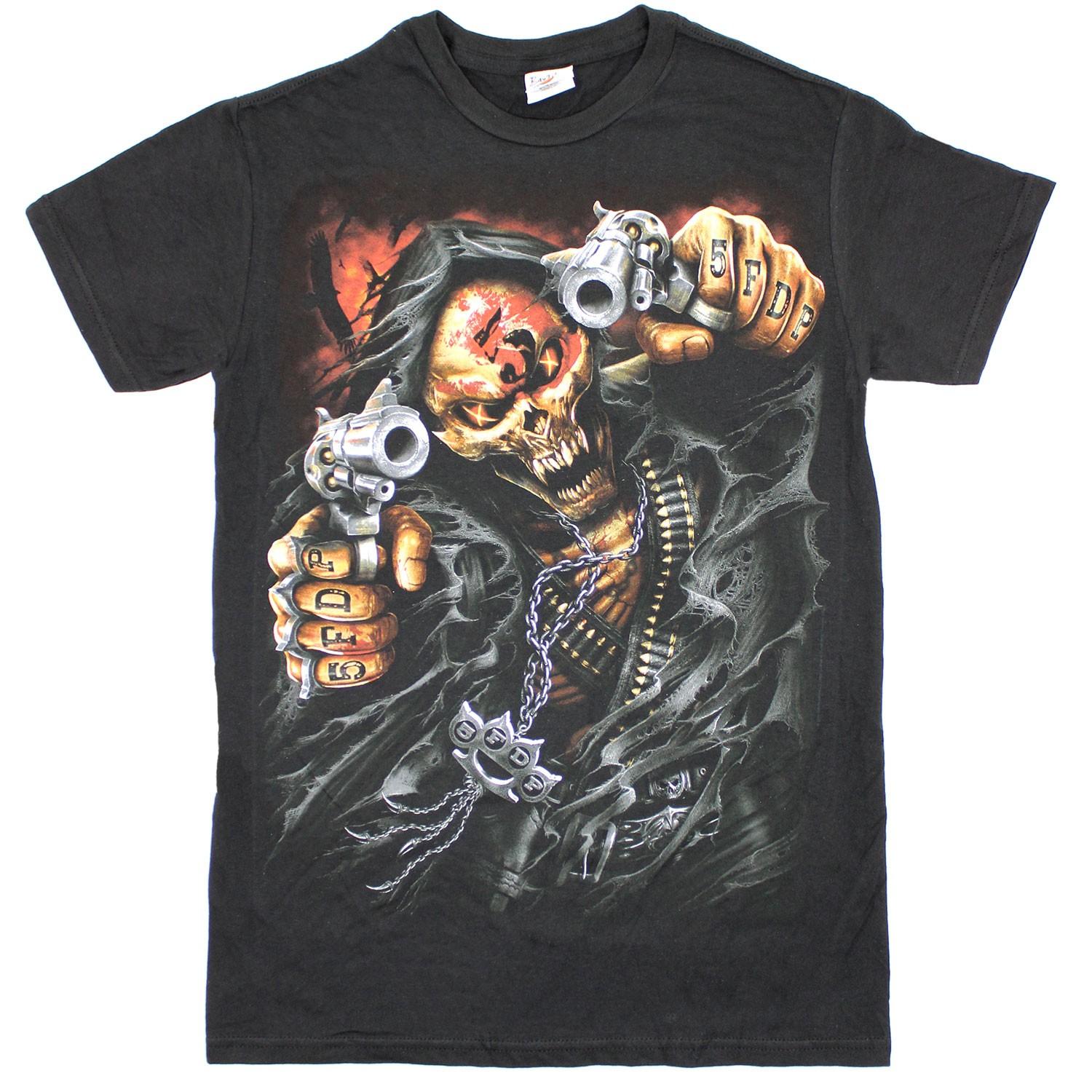 Men s Five Finger Death Punch Assassin Tour 2018 Cities T-Shirt Mens Womens Tees Top black M