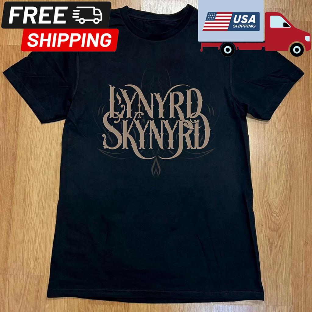 Lynyrd Skynyrd Logo T-shirt, Southern rock band Unisex Black T-shirt, Size S-