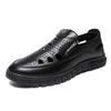 Men's Breathable Hollow Out Clogs for Middle-Aged & Elderly, Anti-Slip Comfort Casual Leather Shoes