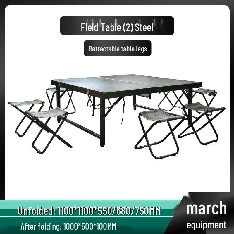 Portable Outdoor Folding Camping Table and Chair Set - Lightweight Steel & Plastic