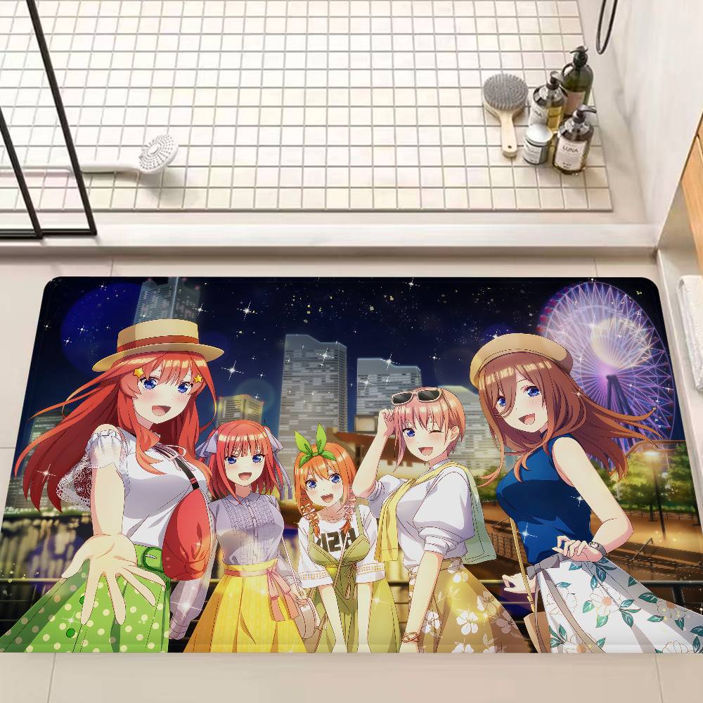 Anime Q-Quintessential Quintuplets Bathroom Mat Kids Room Bedroom Decoration Balcony Anti-Slip Doormat Living Room Welcome Rug
