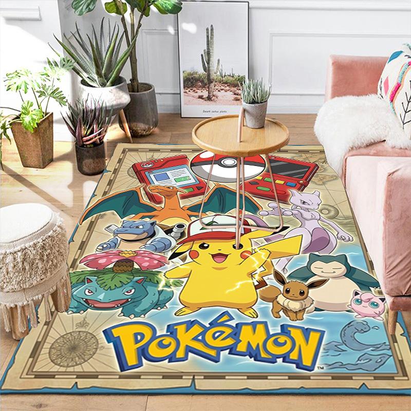 Pokémon A Elegant Soft Non-slip Washable Area Rug Floor Decor Home Living Room Bedroom THW