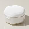Double Layers Retainer Case Portable Soaking Denture Bath Box with Strainer Basket Invisible Brace Mouth Guard Dental Aligner Container Holder