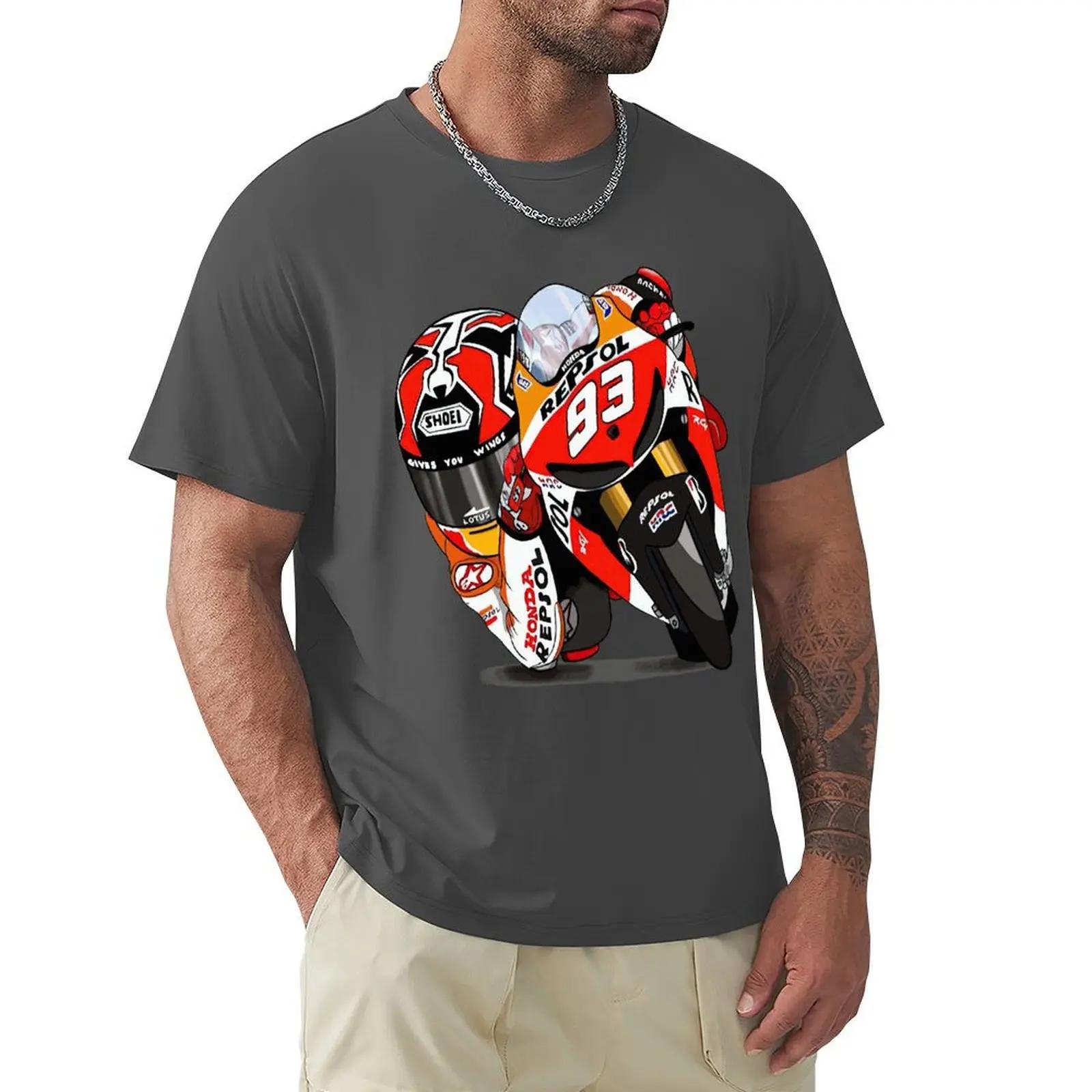 The best product for you Marc Signature 93 MOTO T-shirt Harajuku T-shirt met korte mouwen 100% katoen Grafische T-shirt Tops XXXXL ivoor
