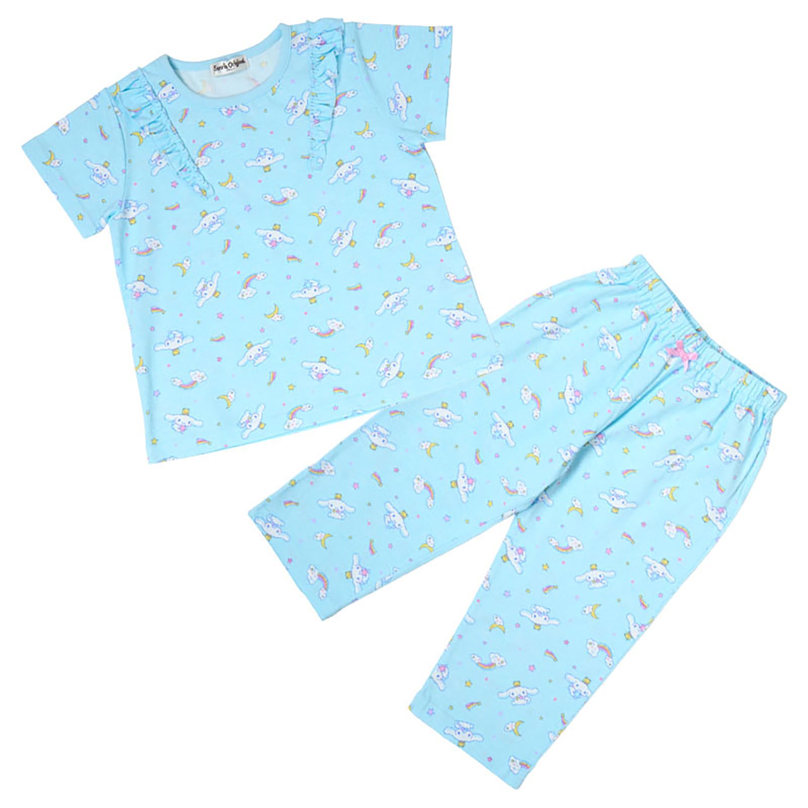 

Детская пижама с коротким рукавом Water Quick For Name Space на 291200 [Sanrio], Cinnamoroll, 120 см, впитывающая, сушка, домашняя одежда, одежда для сна, дети, тег,
