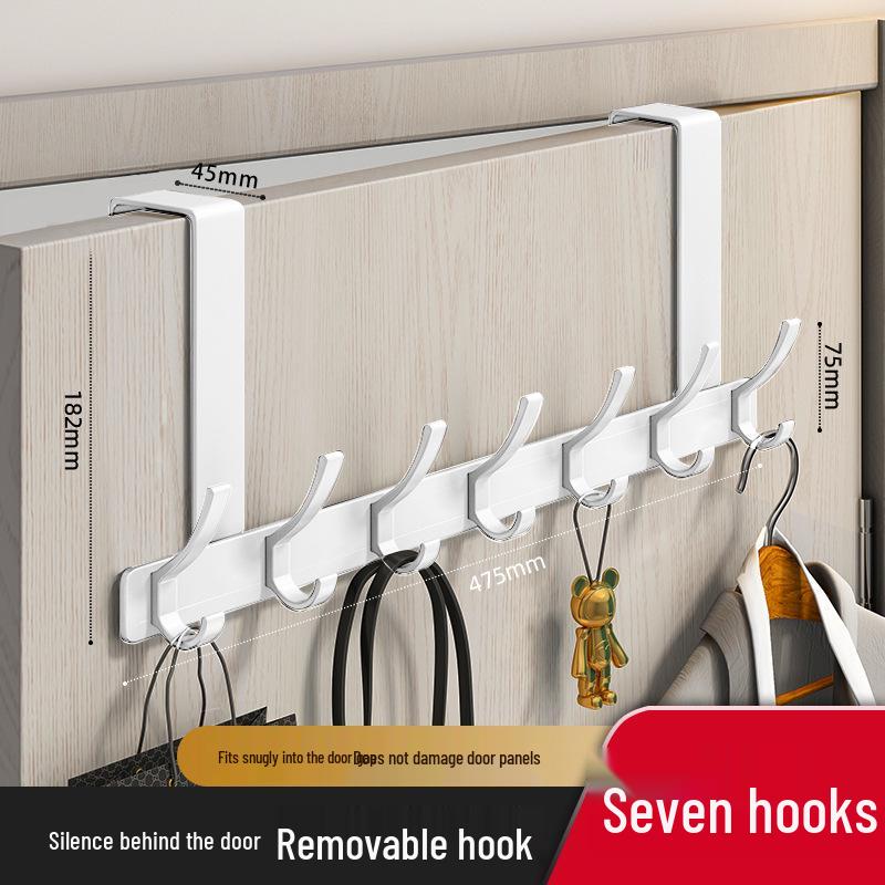 Perchero de Gancho Sobre la Puerta Sin Rastro para Abrigos, Sombreros y Organizador de Almacenamiento de Ropa