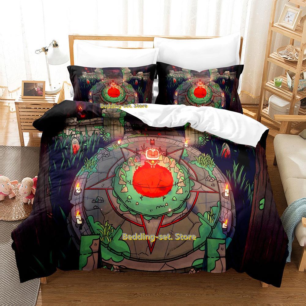 Comforter Cult Of The Lamb Bedding Set Single Twin Full Queen King Size Bed Set Adult Kid Bedroom Duvet Set Print Anime Bed