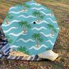 1PC Palm Trees Beach Umbrella-8-Rib Reinforced Portable Folding Travel Suitable for All Seasons Outdoor Daily Use-G350