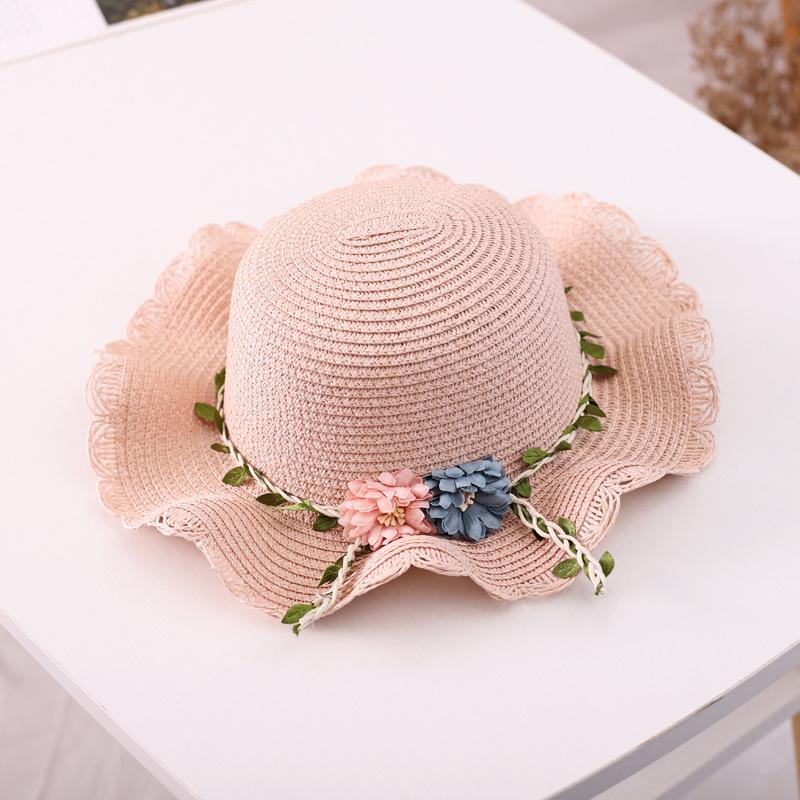 2020 Summer Parent-Child Bow Fisherman Hat with Wavy Edge and Cute Small Bag
