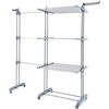 Foldable Expandable Vertical 30-Bar Clothes Drying Rack with Wheels, 3-Tier 6 Foldable Wings Laundry Dryer, 22 M Drying Space