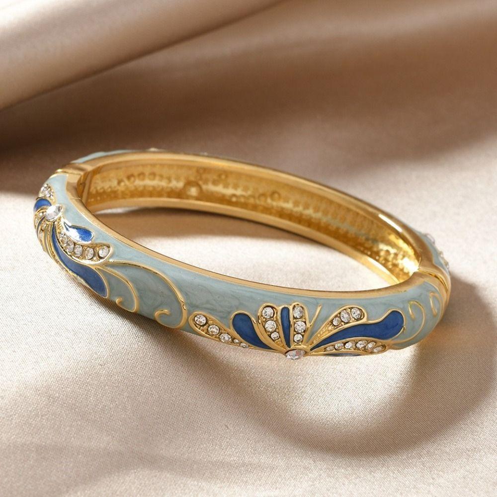 Traditional Vintage Cloisonne Bangle Enamel Women's Hand Bracelet  Jewelry Gifts