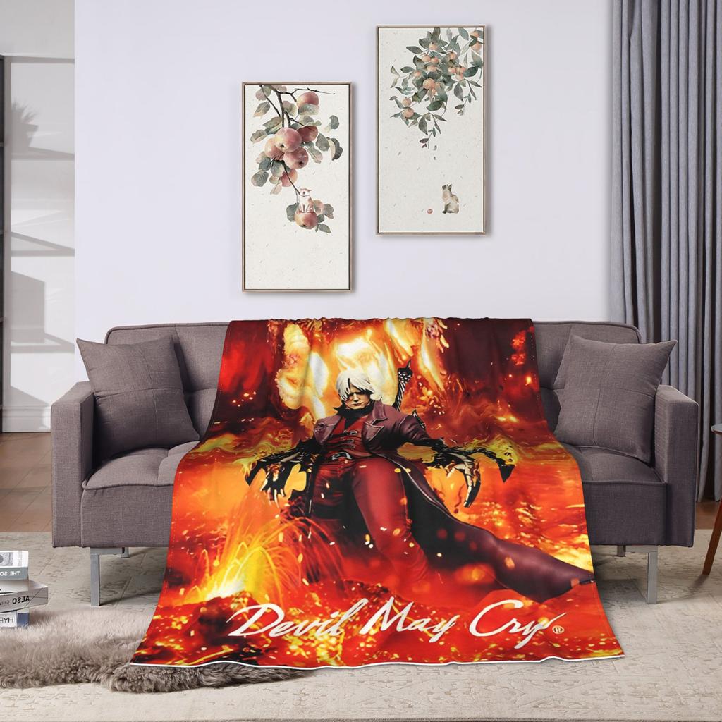 Devil May Cry 5 Dante Blanket  Airplane Travel Flannel Bedding Throws For Living Room Super Soft Design Quality Bedspread