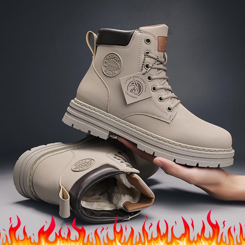 

Весна 2025 Мужские желтые высокие ботинки Martin: Прочные, износостойкие, модные рабочие туфли с большим носком и семью отверстиями 40