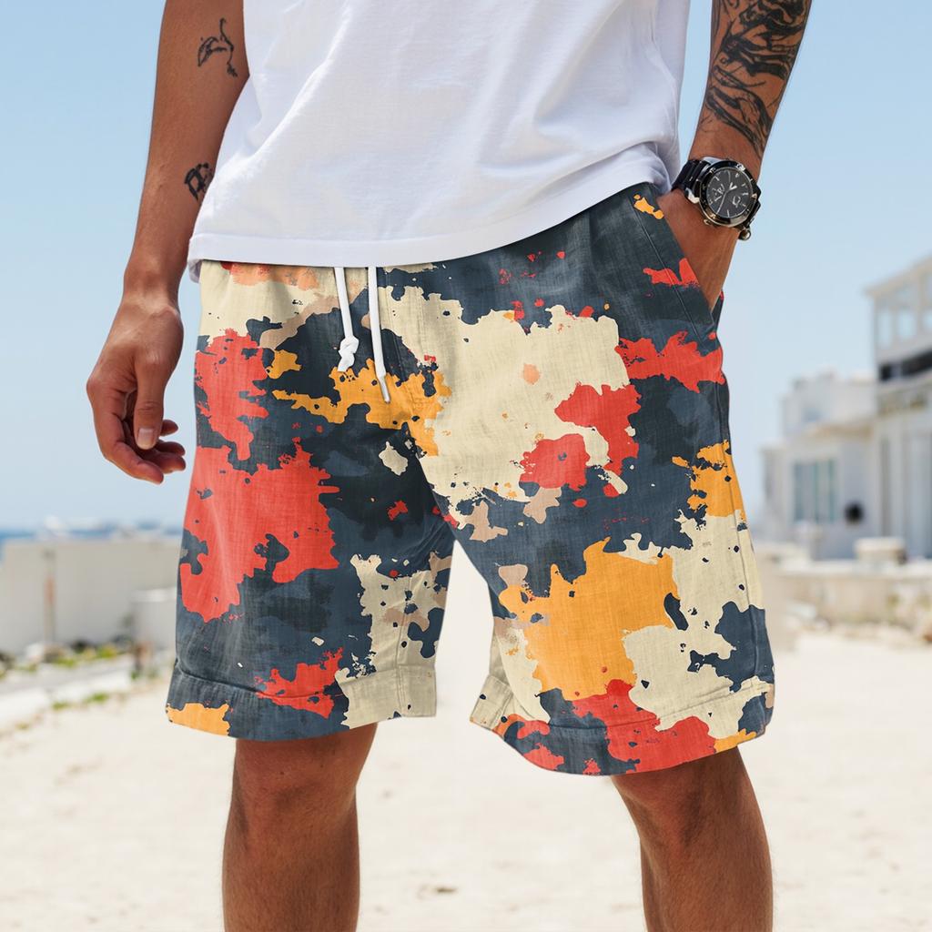 Pánské letní velké ležérní volné sportovní kalhoty plážové šortky