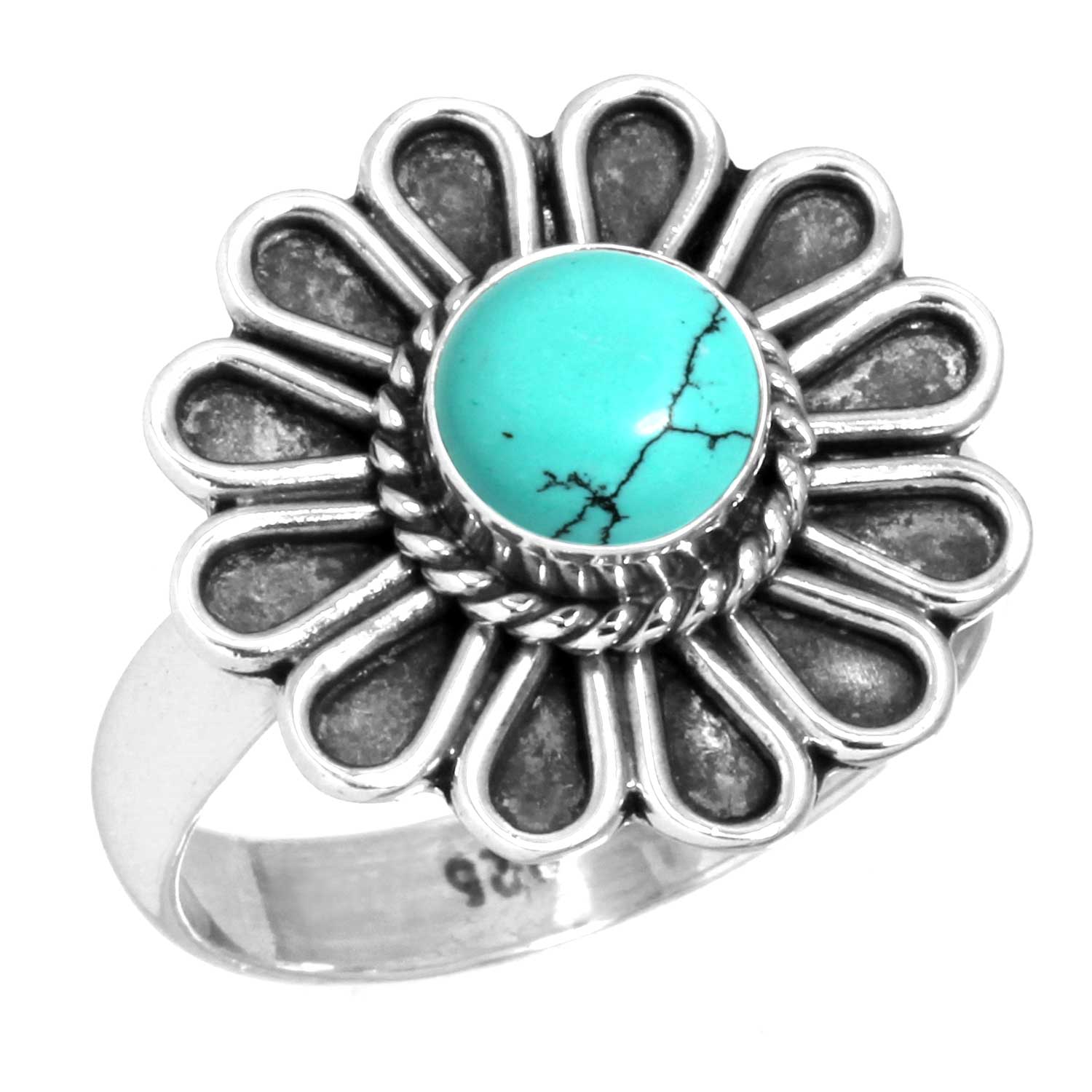 

Кольцо из стерлингового серебра 925 пробы Женское Драгоценный камень Ручная работа Ювелирные изделия Подарок на Новый год Синий Зеленый Фиолетовый Медь Бирюза Жемчуг Ляпис Перламутр Солитер 7.5 бирюзовый