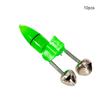 10 Stück Tragbarer Angelbissalarm Leuchtender Indikator Professioneller Grüner Elastischer Clip Alerter Sensor für Rute