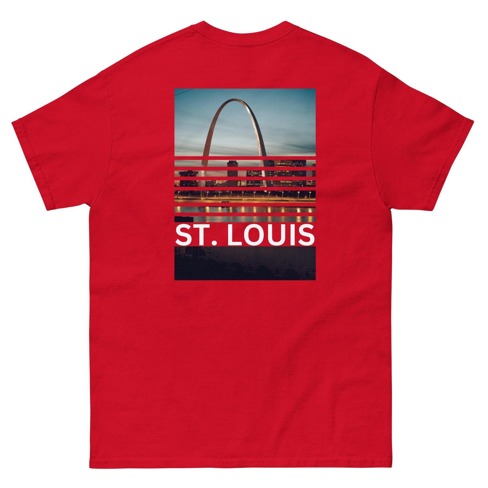 Stylish Unisex St. Louis Blinds Tee (Back Only Version) - Show Your Love for the Arch! Celebrate the Spirit of the Gateway City! 3XL